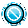 access denied blue circle glossy icon
