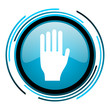 stop blue circle glossy icon