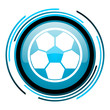 soccer blue circle glossy icon