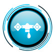 water blue circle glossy icon