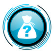 riddle blue circle glossy icon
