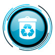 recycle blue circle glossy icon