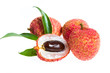 Isolated fresh lychees fruit