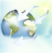 Illustration: Planet Earth and Sun Power Planet Earth and Sun Power