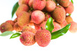 Isolated fresh lychees fruit