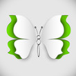Paper butterfly with cut lifted wings