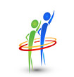 Hello happy people logo design vector
