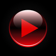 Vector: Play icon on red glossy Play icon on red glossy