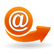 arobase sur bouton web orange