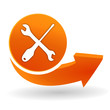 réparation sur bouton web orange
