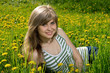 young girl on the grass