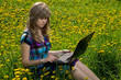young girl on the grass