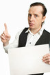 Man with poster