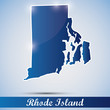 shiny icon in form of Rhode Island state, USA