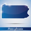 shiny icon in form of Pennsylvania state, USA