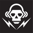 Skull Music Logo Sign 02