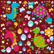 Vector: happy dinosaurs background happy dinosaurs background