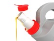 Jerrycan with car engine oil - isolated