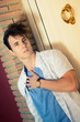Attractive young man with a nice watch