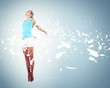 Foto: Young girl floating Young girl floating