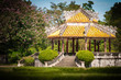 Pavillion with beautiful garden in Vietnam, Asia.