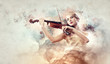 Photo: Gorgeous woman playing violin Gorgeous woman playing violin