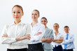 Group of business people standing in row