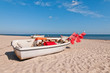 Foto: Fischerbot am Sandstrand Fischerbot am Sandstrand