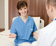 Happy patient hospital doctor
