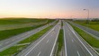 Timelapse video of highway near Gdansk at dusk, Poland