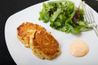 Crab Cakes and Salad from Above