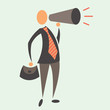 Business Man with Megaphone