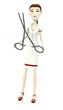 3d render of cartoon character with surgery tool
