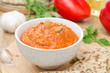 roasted pepper dip with almonds and garlic