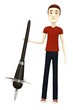 3d render of cartoon character with club