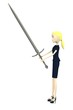 3d render of cartoon character with sword