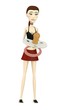 3d render of cartoon character with baby teat