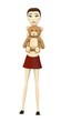 3d render of cartoon character with teddy bear