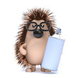 Cute hedgehog with aerosol can