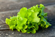 fresh lettuce on wooden table