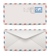 Postage envelopes with stamps