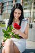 Photo: Best present - woman with roses Best present - woman with roses