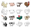 Vector: Cartoon Farm Animal Illustrations Cartoon Farm Animal Illustrations