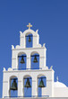 Belfry of classical church of Santorini island in Greece