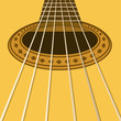 Music flyer or background with acoustic guitar