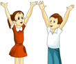 Girl boy children clipart cartoon style vector illustration