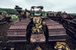 rusty track type tractor