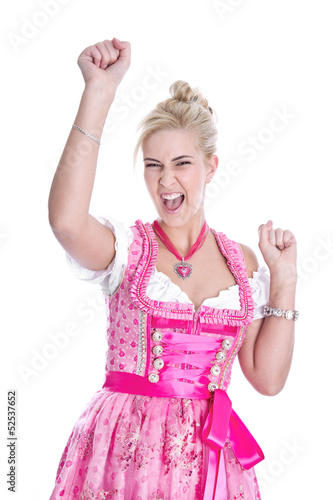 Photo: Lachendes junges Mädchen auf dem Oktoberfest in München Lachendes junges Mädchen auf dem Oktoberfest in München