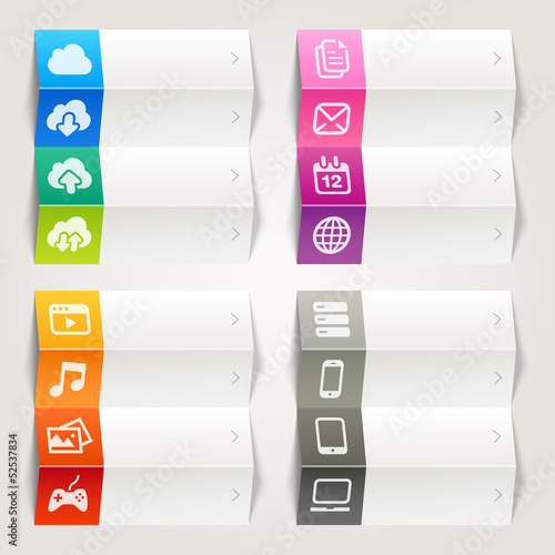 Vector: Rainbow - Cloud computing icons / Navigation template Rainbow - Cloud computing icons / Navigation template