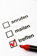Checkliste mit Marker
